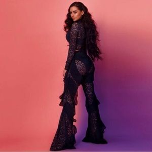 Carli Bybel x Missguided Blue Lace Set NWT